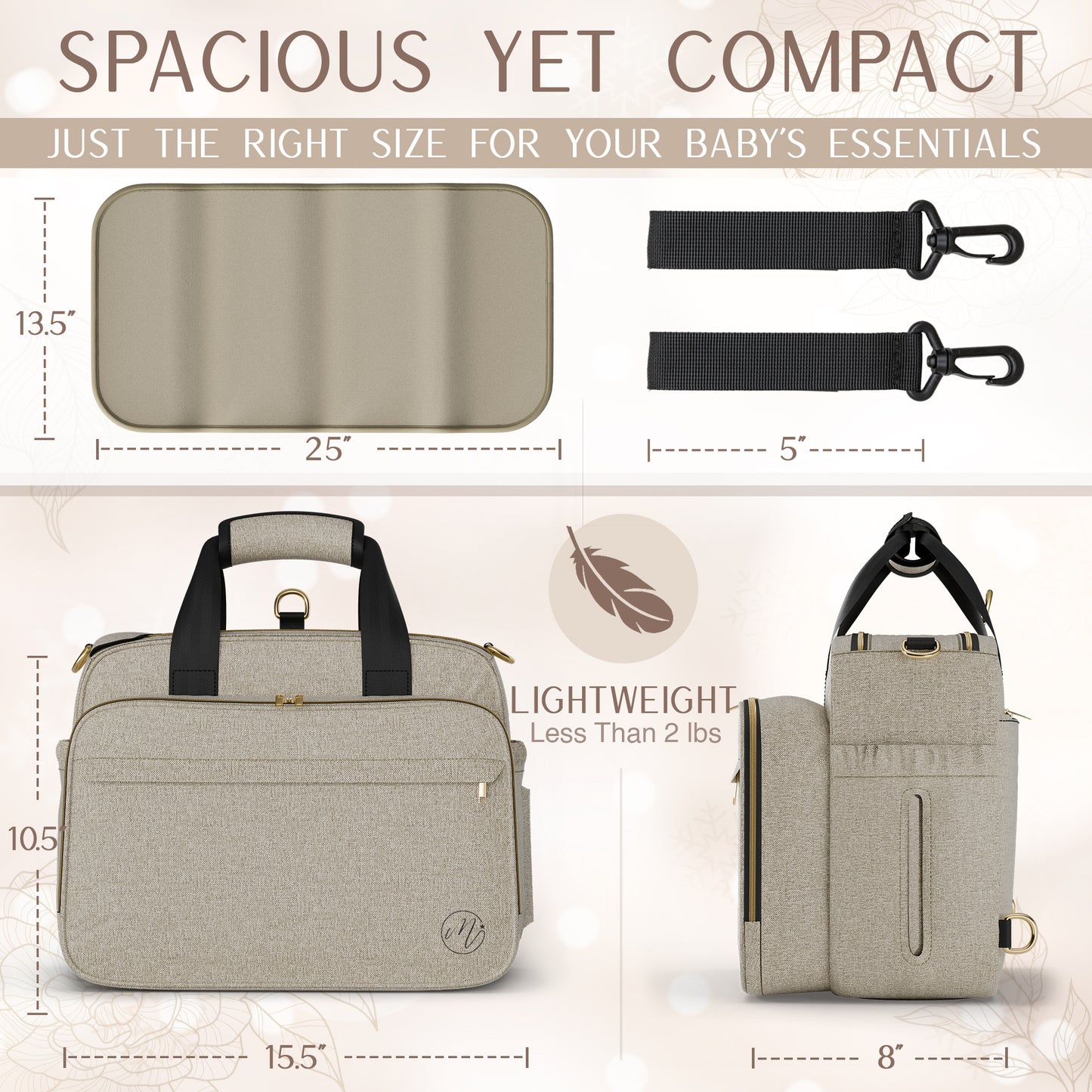4 In 1 Convertible Diaper Bag - Beige