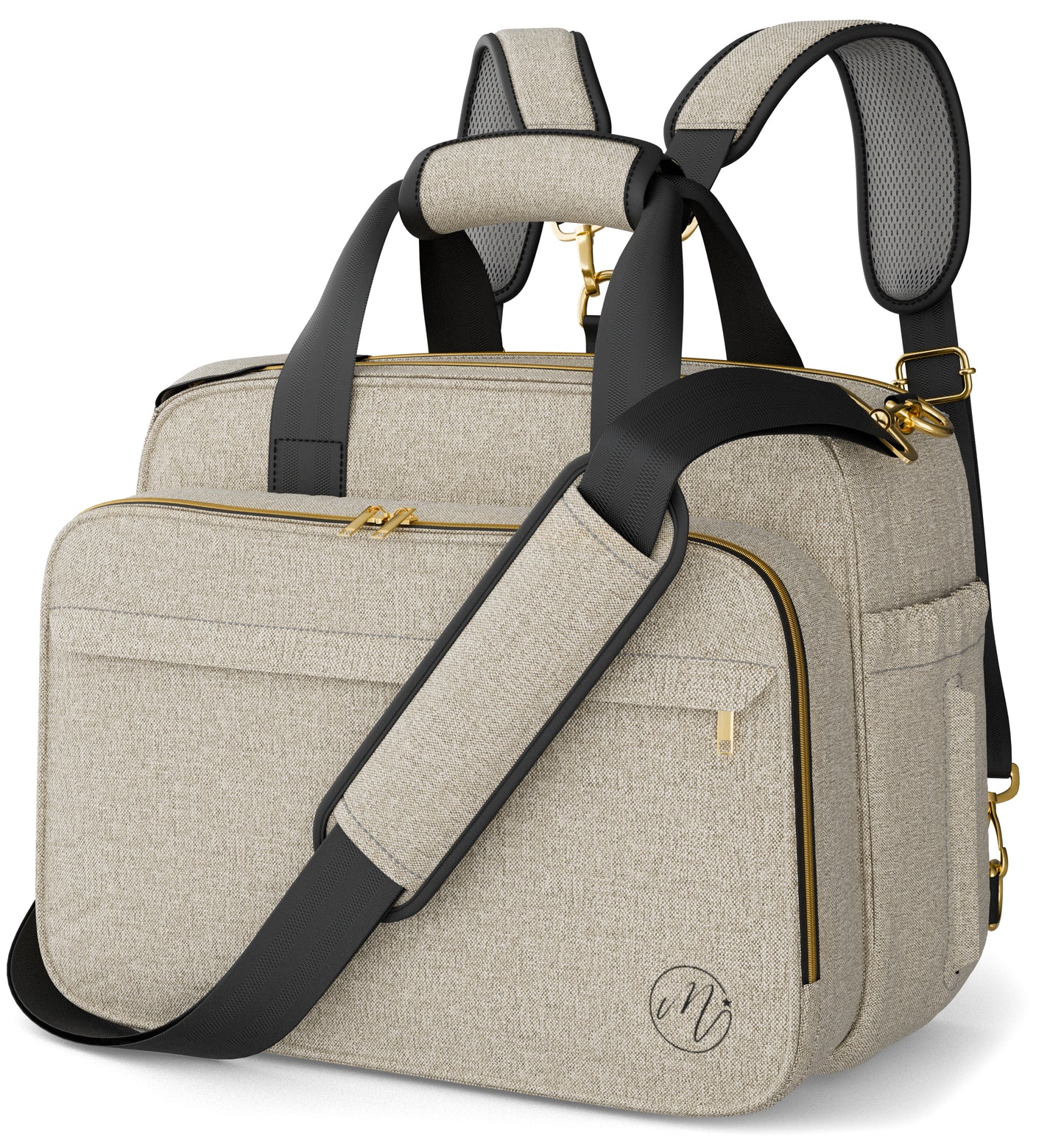 Mellories 4 In 1 Convertible Diaper Bag - Beige