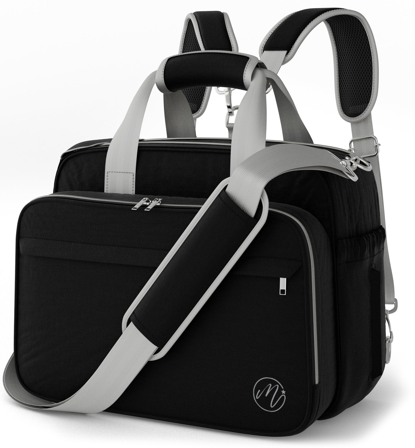Mellories 4 In 1 Convertible Diaper Bag - Black