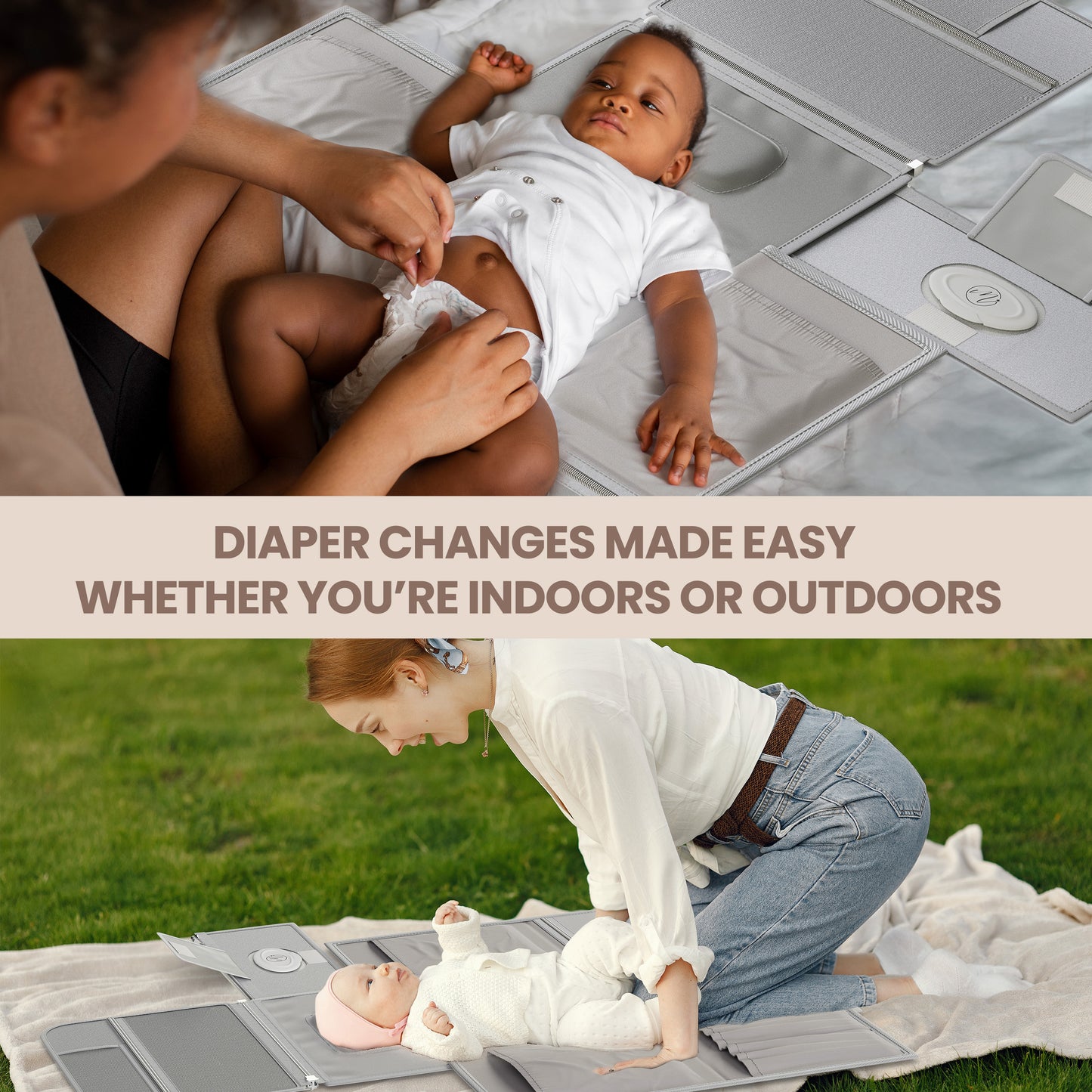 Portable Diaper Changing Pad - Gray