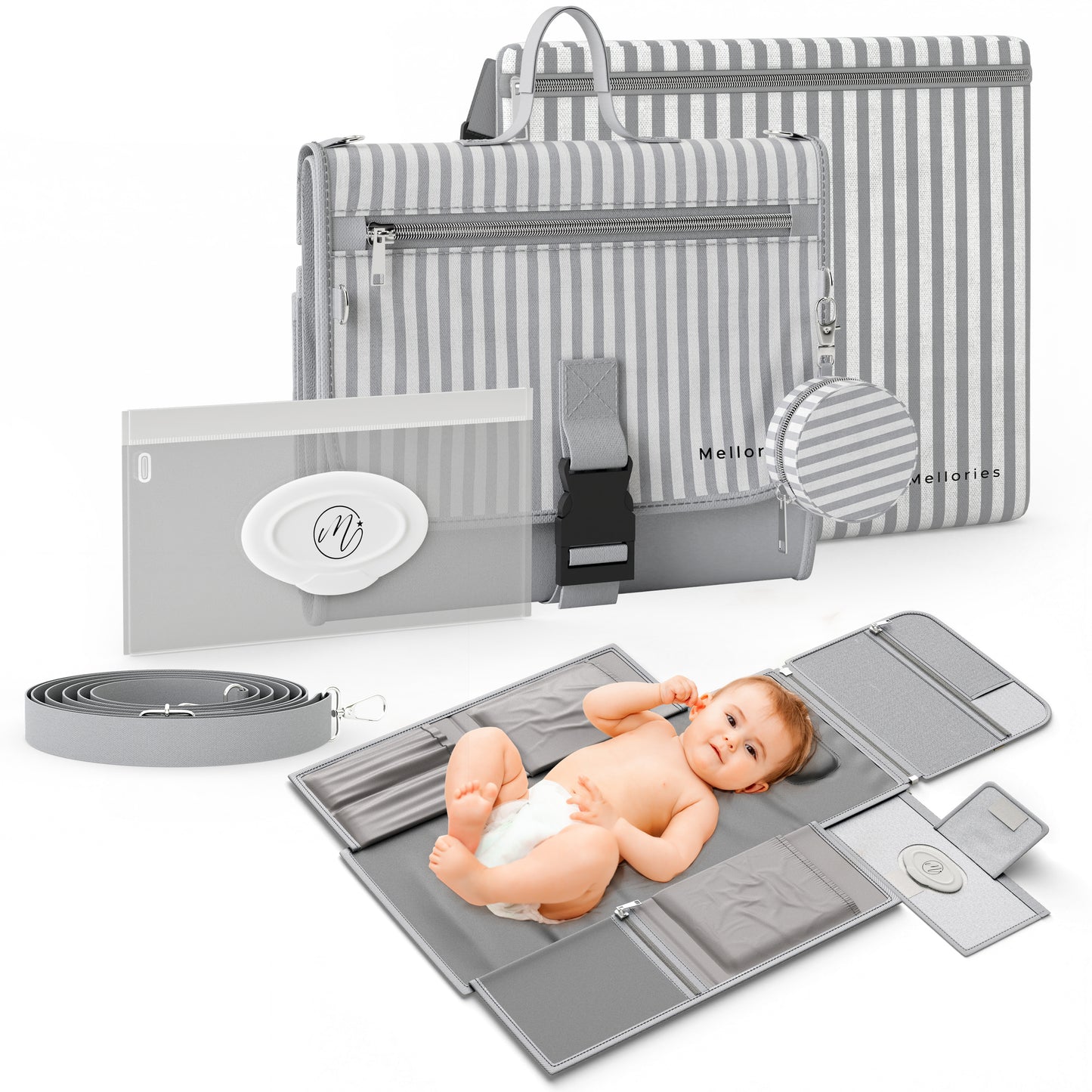 Portable Diaper Changing Pad - Gray