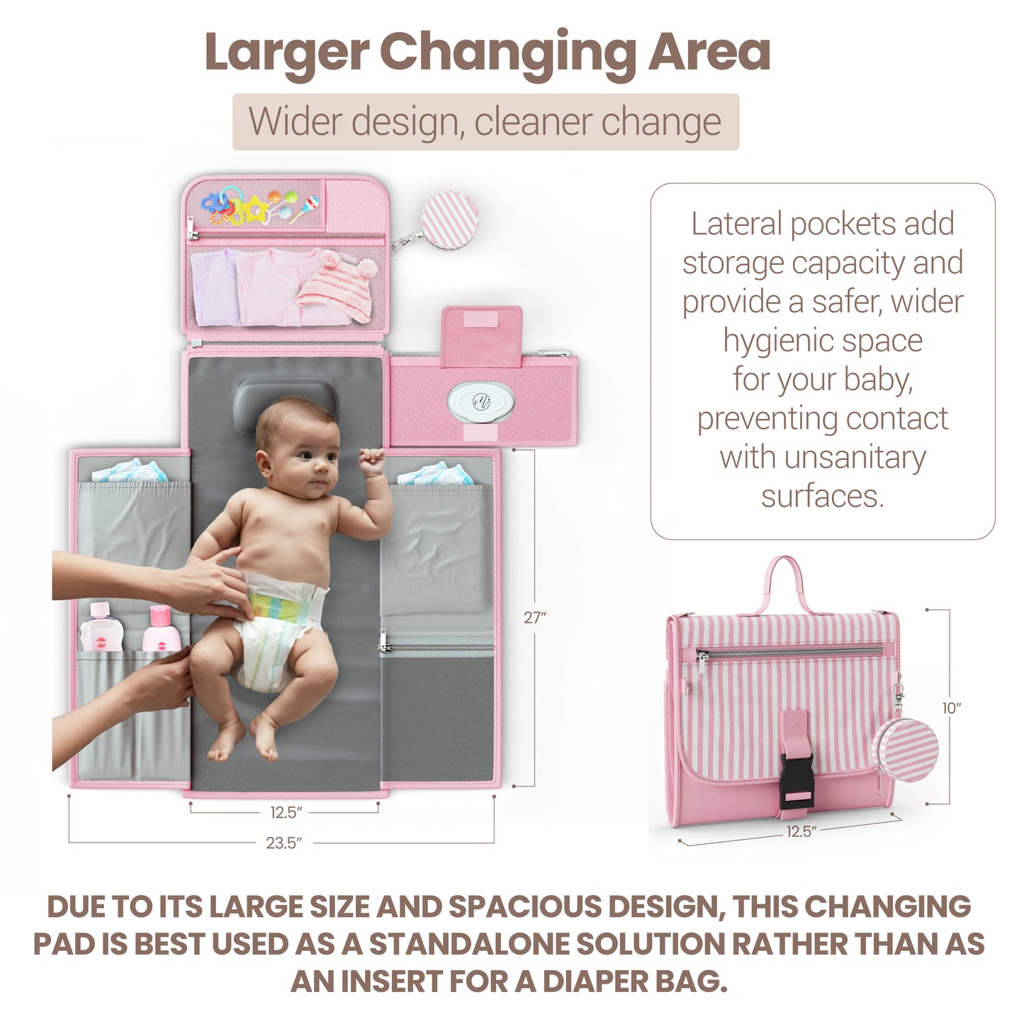 Portable Diaper Changing Pad - Pink