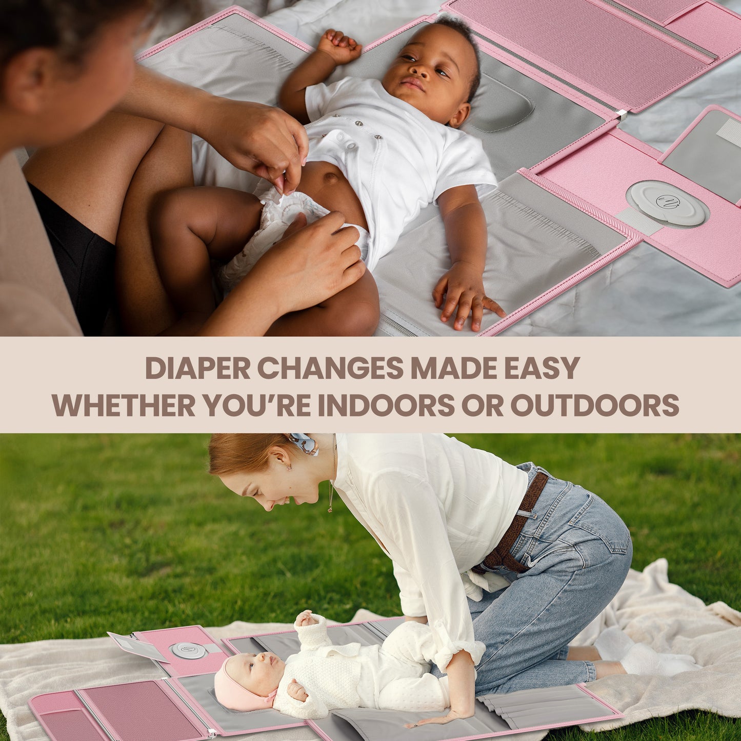 Portable Diaper Changing Pad - Pink