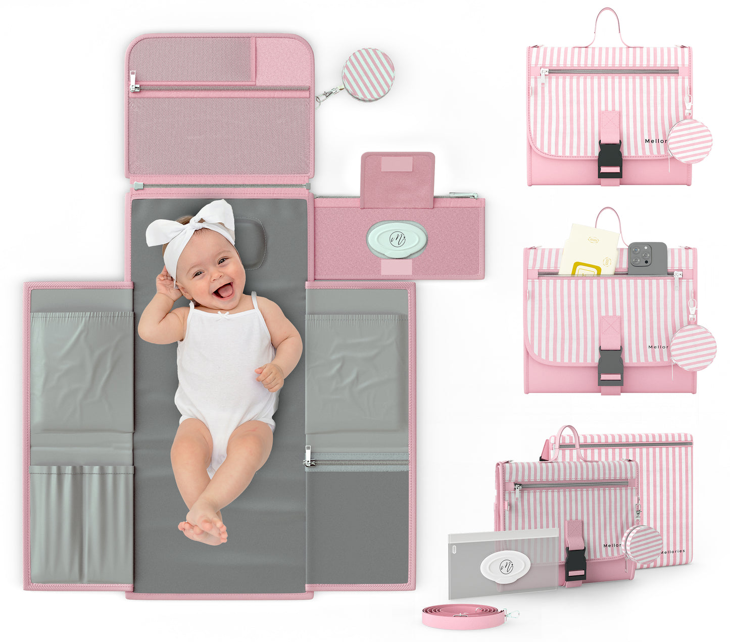 Portable Diaper Changing Pad - Pink