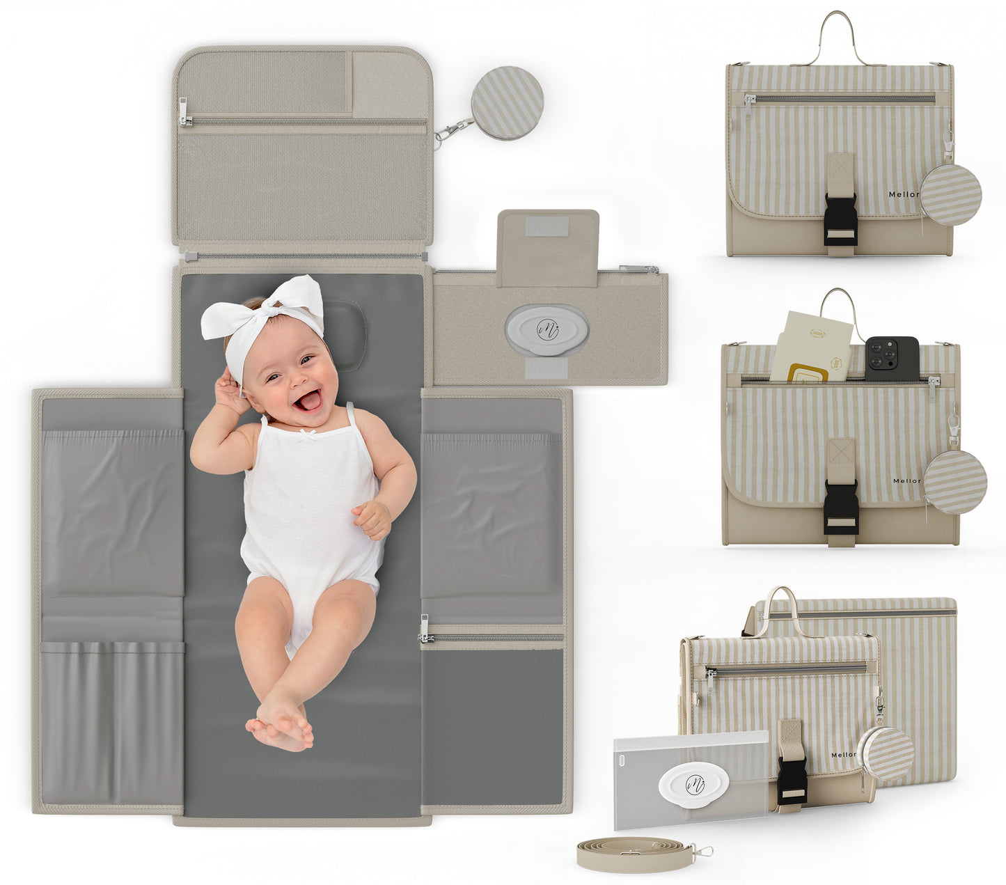 Portable Diaper Changing Pad - Beige